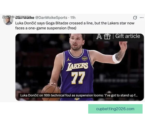 东契奇因第16次技犯与扎威发生肢体冲突 自动禁赛一场